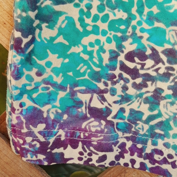 Rum Reggae Print Cap Sleeve Cotton Knit Top Small - Picture 7 of 7